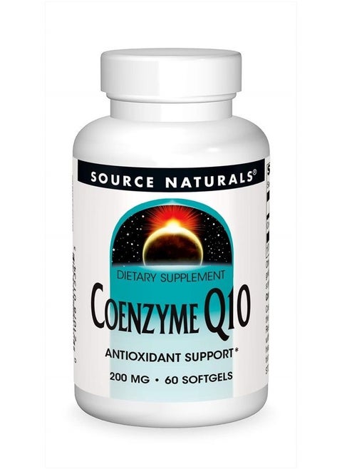 Source Natural Coenzyme Q10 Antioxidant Support 200 mg For Heart, Brain, Immunity, & Liver Support - 60 Softgels