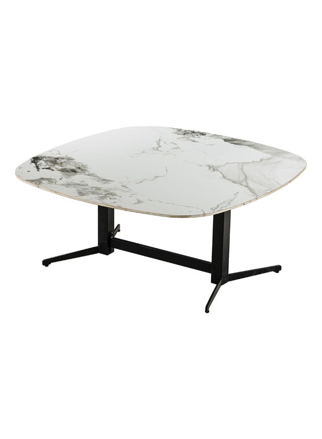DANUBE HOME Elmont Center table Ceramic Multifunctional Living Room Table Space Saving Center Table Modern Design Furniture For Home L100xW100xH44cm-White/Black - Image 2