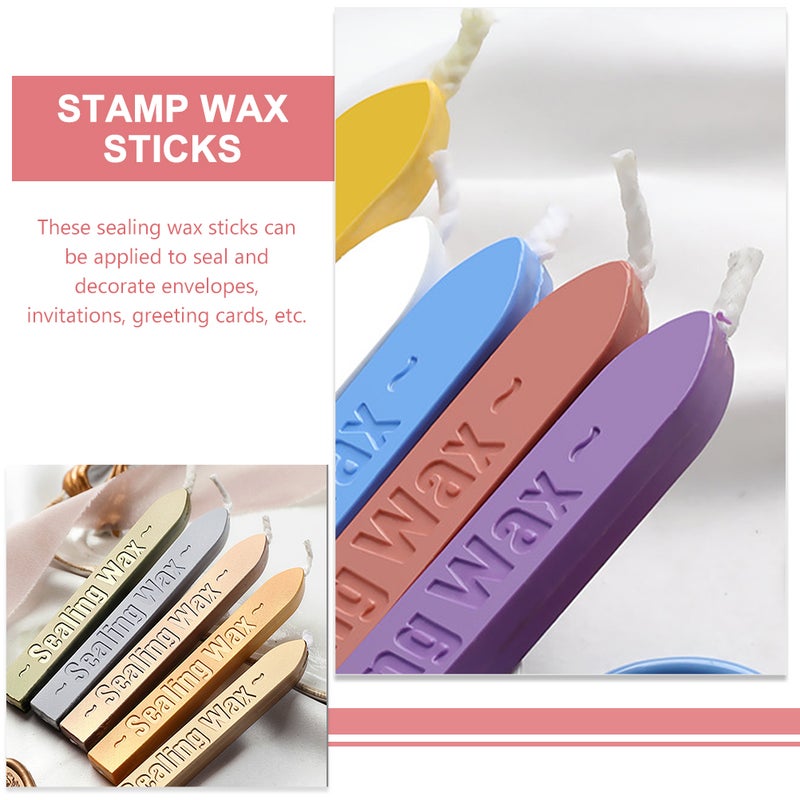 8Pcs Sealing Wax Sticks with Wicks Antique Fire Manuscript Sealing Wax for Wax Seal Stamp - Image 2