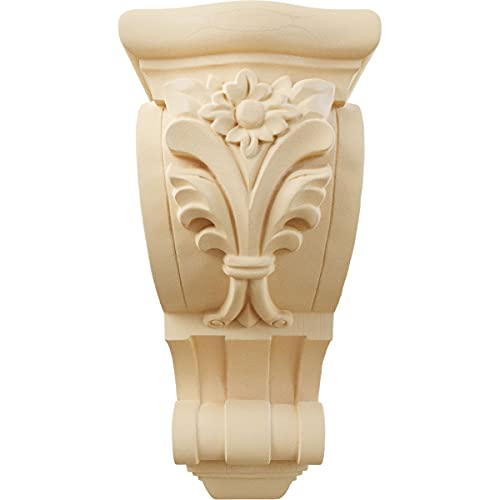 Ekena Millwork COR06X07X14FLMA Large Floral Wood Corbels, 6 1/4"W x 7 5/8"D x 14 1/8"H, Maple - Image 2