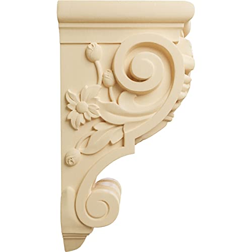 Ekena Millwork COR06X07X14FLMA Large Floral Wood Corbels, 6 1/4"W x 7 5/8"D x 14 1/8"H, Maple - Image 3