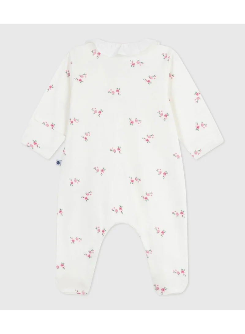 Petit Bateau Babies' floral cotton pyjama suit with a collar