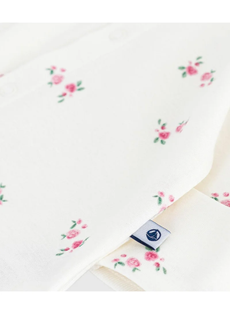 Petit Bateau Babies' floral cotton pyjama suit with a collar