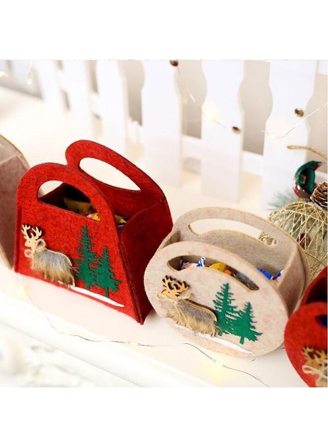 2-Piece Felt Portable Candy Gift Decorative Bag Multicolour - Image 4