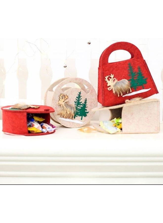 2-Piece Felt Portable Candy Gift Decorative Bag Multicolour - Image 5