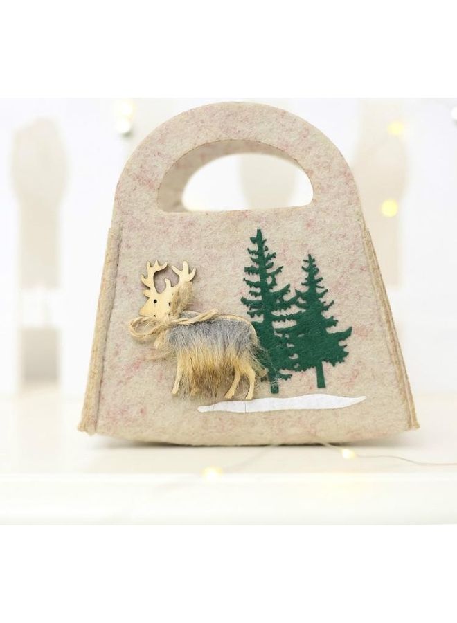 2-Piece Felt Portable Candy Gift Decorative Bag Multicolour - Image 1