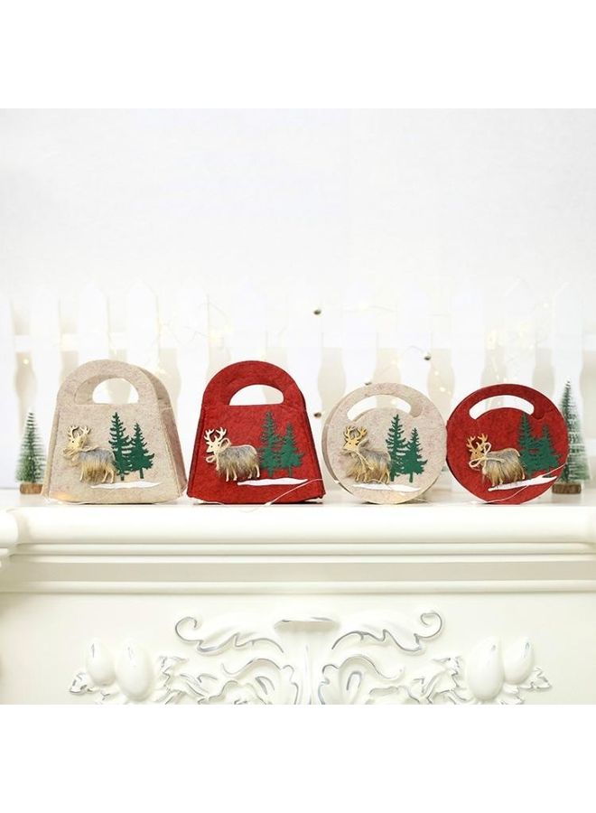 2-Piece Felt Portable Candy Gift Decorative Bag Multicolour - Image 2