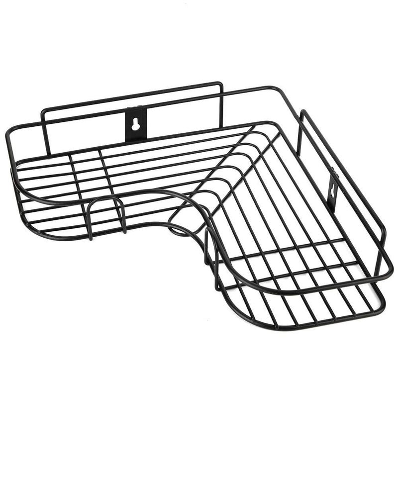 Corner Storage Organizer, Wall Mounted Bathroom Shelf, No-Drill Adhesive Shower Caddy, Black  - Image 3
