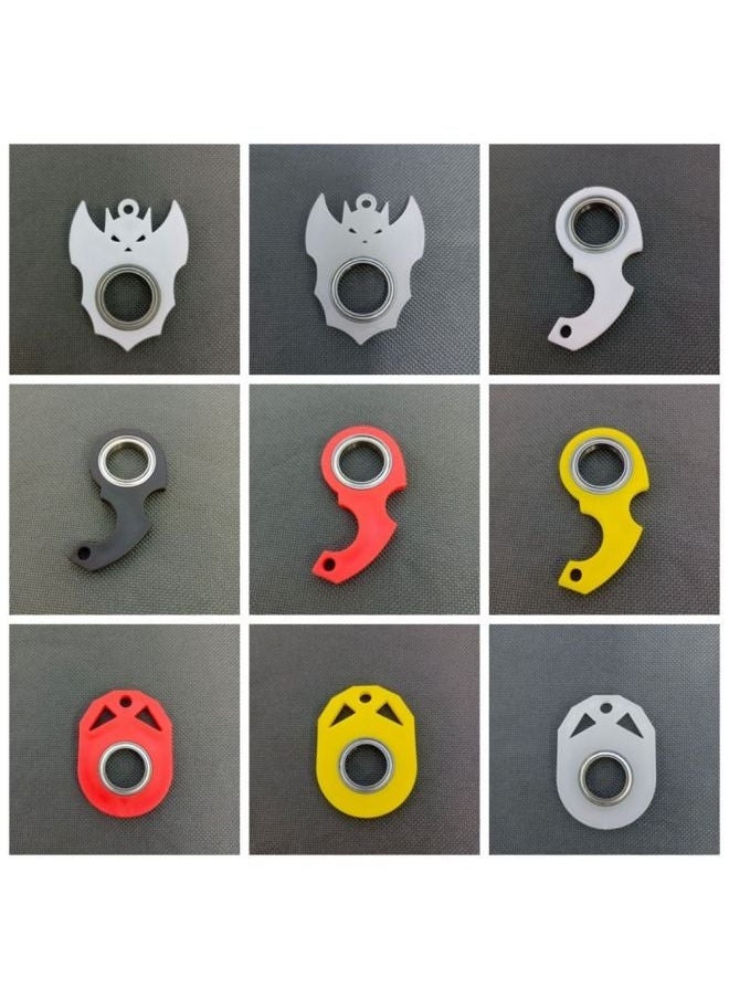 Noctilucent Keychain Fidget Spinner Relieve Boredom Light Trendy Fingertip Spinning Keyring Anti-Anxiety Portable-Color:New Red 7.3g