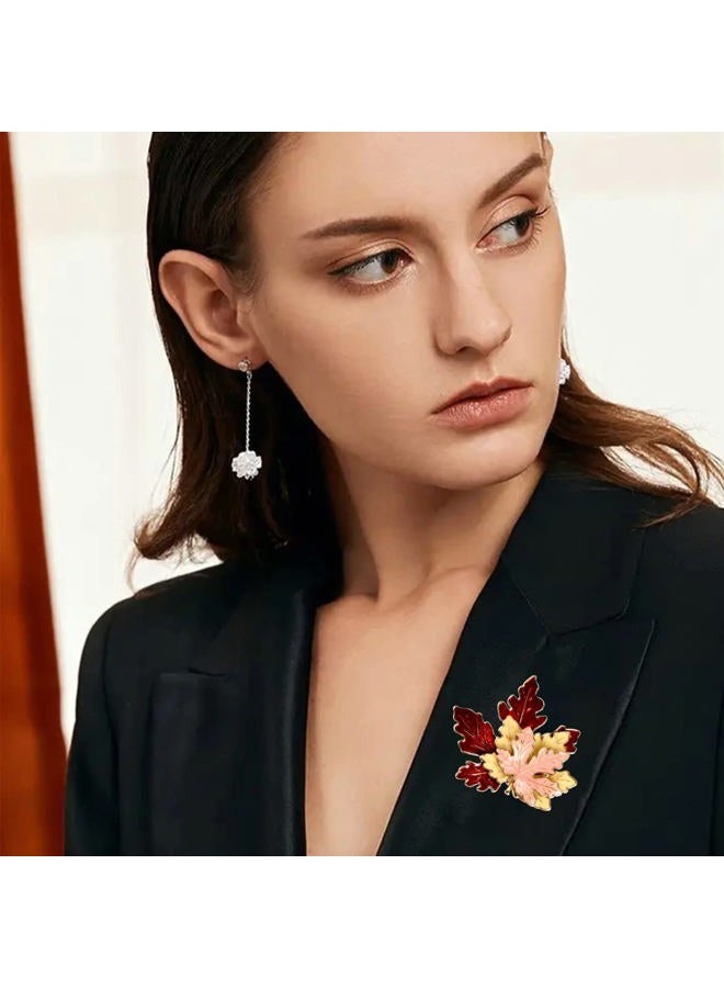BinaryABC Thanksgiving Brooch Pin,Autumn Fall Leaves Brooch Pin,Maple Leaf Lapel Pin, Thanksgiving Jewelry Accessory Gifts Decoration, Metal - Image 2