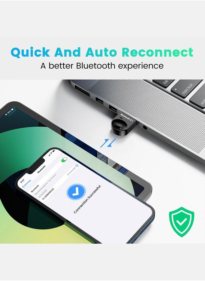 ULHYC - 5.1 USB Bluetooth Adapter for PC 5.0 Bluetooth Dongle 5 0 Module Key Receptor BT Transmitter Aptx Receiver Audio for Computer - Image 1
