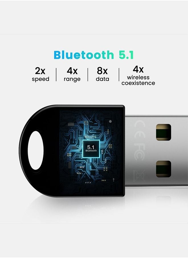 ULHYC - 5.1 USB Bluetooth Adapter for PC 5.0 Bluetooth Dongle 5 0 Module Key Receptor BT Transmitter Aptx Receiver Audio for Computer - Image 1