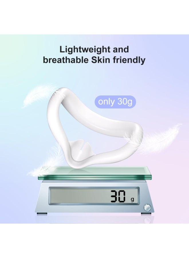 حَدُوي غطاء وسادة وجه من السيليكون للواقع الافتراضي لسماعة الرأس الأصلية Meta Quest 3s، قناع وسادة وجه الواقع الافتراضي لملحقات سماعة الرأس Oculus Quest 3s (أبيض) - Image 5