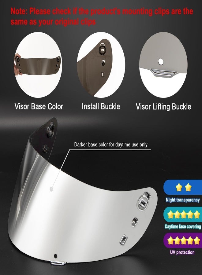 PSLER Icon Ic04 Visor - Icon Ic-04 Airframe Pro/Airmada/Airform Visor Motorcycle Helmet Tinted Visor UV Protection Face Shield Replacement for Ic04,Deep Blue - Image 4