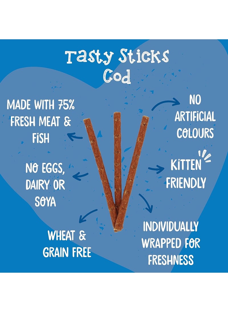 Webbox Tasty Sticks Cat Treats Cod Kitten Friendly Wheat and Grain Free No Artificial Colours 25 x 6 Packs  - Image 5