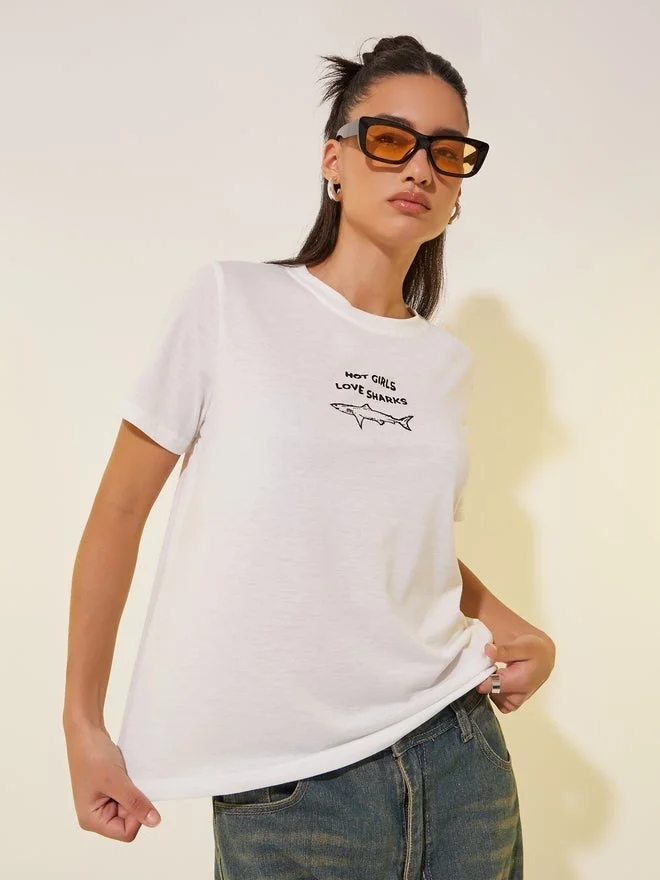 Take Two Slogan Print Round Neck T-Shirt