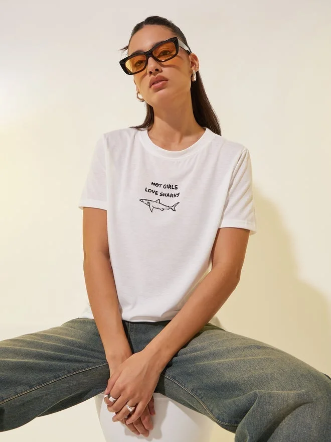Take Two Slogan Print Round Neck T-Shirt