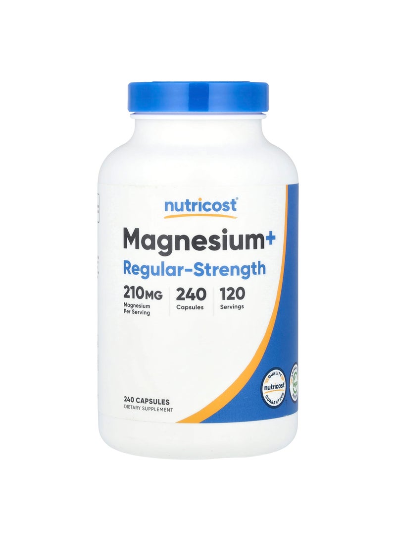 Magnesium+, Regular-Strength, 240 Capsules (105 mg per Capsule)
