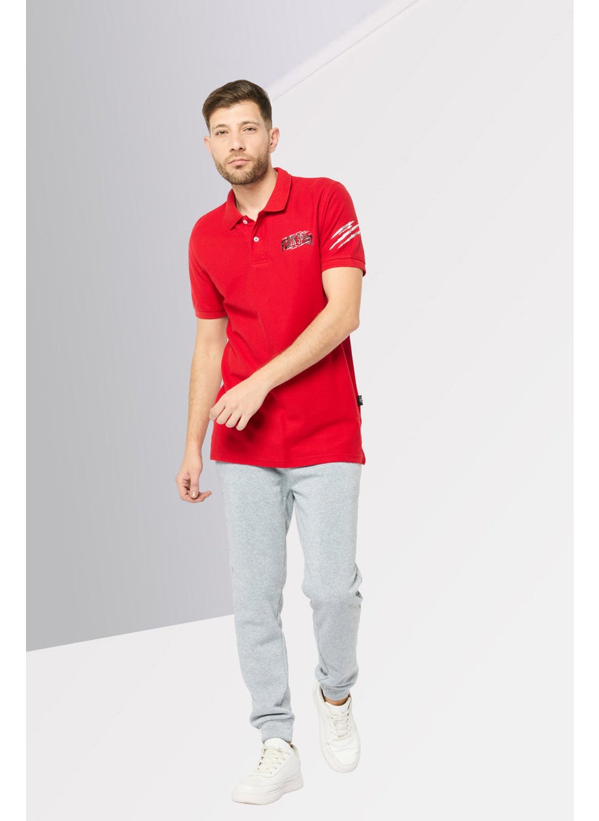 Plein Sport - Men Sportswear Fit Short Sleeve Outdoor Polo, Red - Image 1