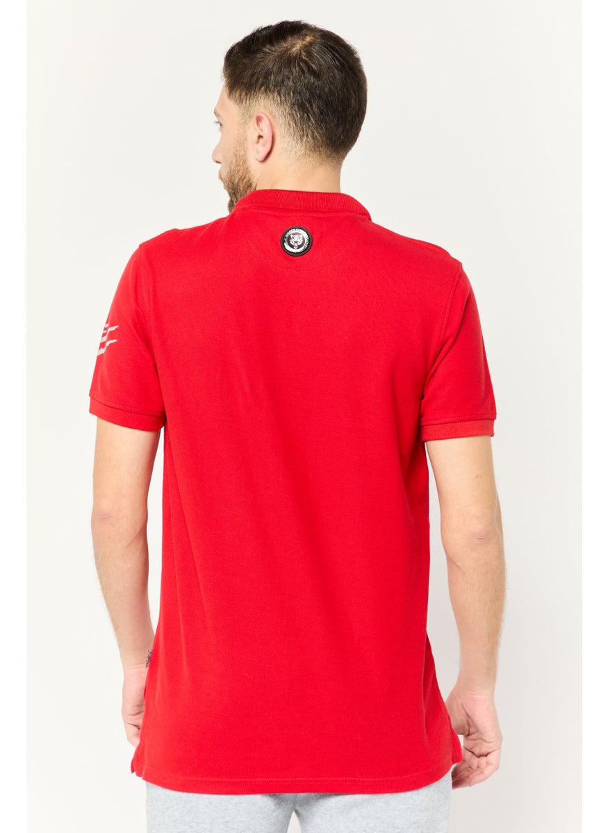 Plein Sport - Men Sportswear Fit Short Sleeve Outdoor Polo, Red - Image 1