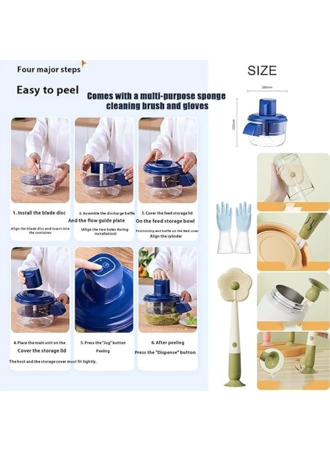 Electric peeler for garlic, grapes, fruits and vegetables, rechargeable, fast peeling for home use - Image 3