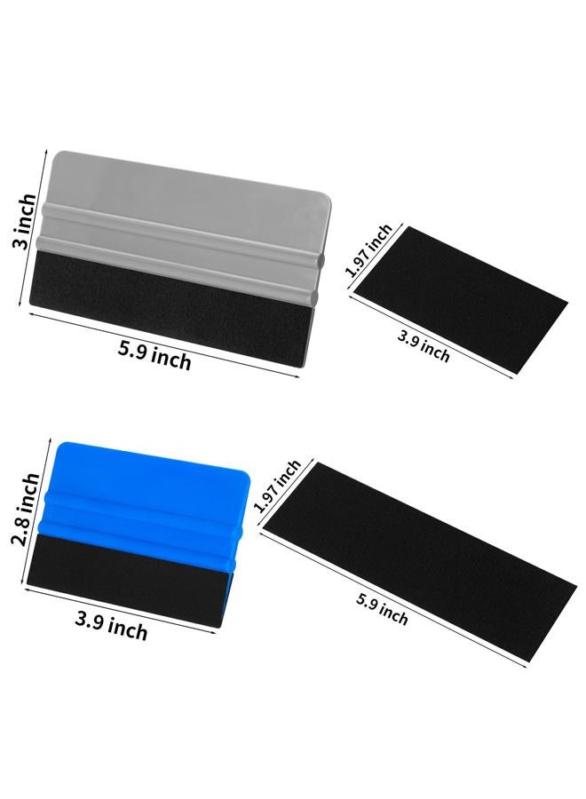 Arayker 20 Pack Vinyl Wrap Squeegee 4 Inch / 6 Inch Felt Edge Squeegee Window Film Tint Squeegee Decal Applicator Scraper Tool Wallpaper Smoothing Tool with 20 PCS Black Fabric Felt - Image 2