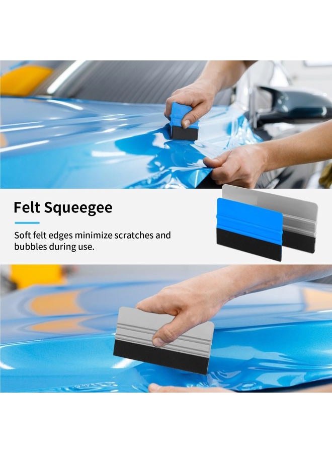 Arayker 20 Pack Vinyl Wrap Squeegee 4 Inch / 6 Inch Felt Edge Squeegee Window Film Tint Squeegee Decal Applicator Scraper Tool Wallpaper Smoothing Tool with 20 PCS Black Fabric Felt - Image 5