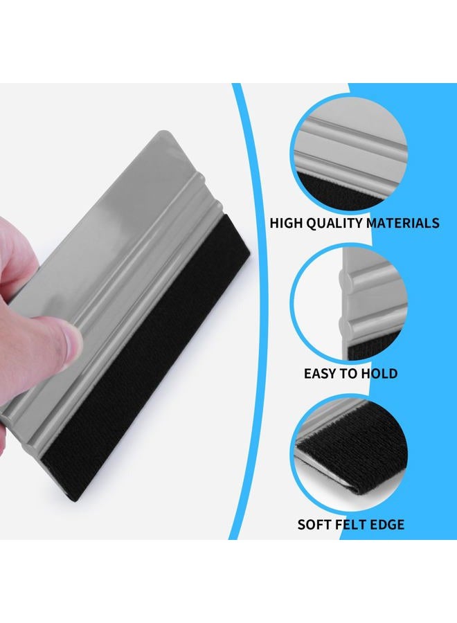 Arayker 20 Pack Vinyl Wrap Squeegee 4 Inch / 6 Inch Felt Edge Squeegee Window Film Tint Squeegee Decal Applicator Scraper Tool Wallpaper Smoothing Tool with 20 PCS Black Fabric Felt - Image 4