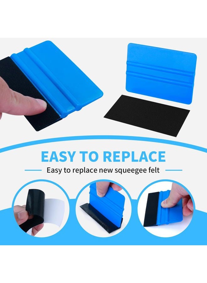Arayker 20 Pack Vinyl Wrap Squeegee 4 Inch / 6 Inch Felt Edge Squeegee Window Film Tint Squeegee Decal Applicator Scraper Tool Wallpaper Smoothing Tool with 20 PCS Black Fabric Felt - Image 3