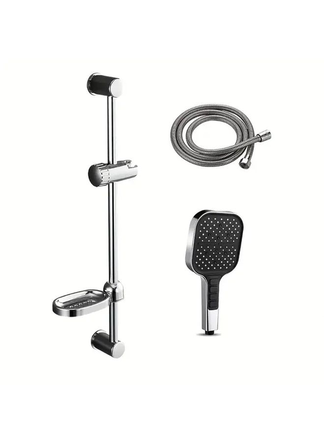 Black Minimalist Shower Rod Adjustable Wall Mounted Holder With Flexible Height - Image 5