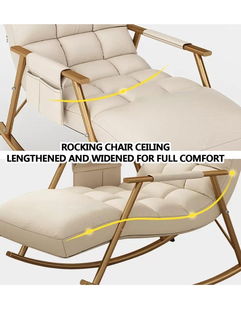 MLADEN - Nursery Rocking Chair Lounge Chair, Modern Adjustable Lounger Sofa,Can Lie or Sleep Lazy Chair,Single Rocker Chair,for Apartment/Living Room/Bedroom/Balcony(Grey) - Image 1