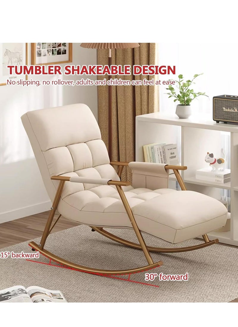 MLADEN - Nursery Rocking Chair Lounge Chair, Modern Adjustable Lounger Sofa,Can Lie or Sleep Lazy Chair,Single Rocker Chair,for Apartment/Living Room/Bedroom/Balcony(Grey) - Image 1