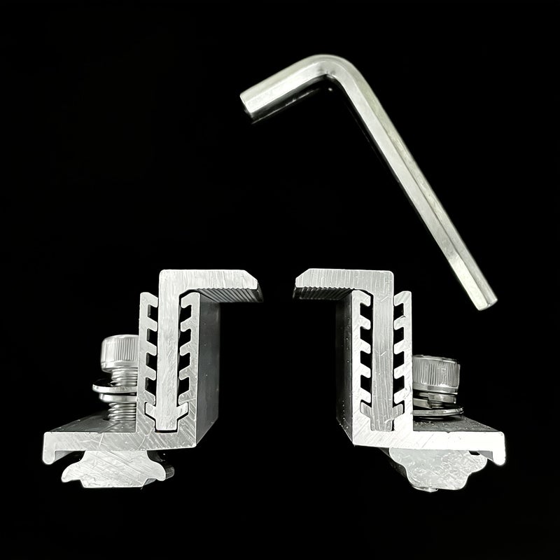 6 Pieces Solar Panel End Clamps With Z Bracket Middle Clamps Adjustable Panel Grounding Slot Kits Wrenches And Hardware Fasteners For Pv Installation Systems - Image 2