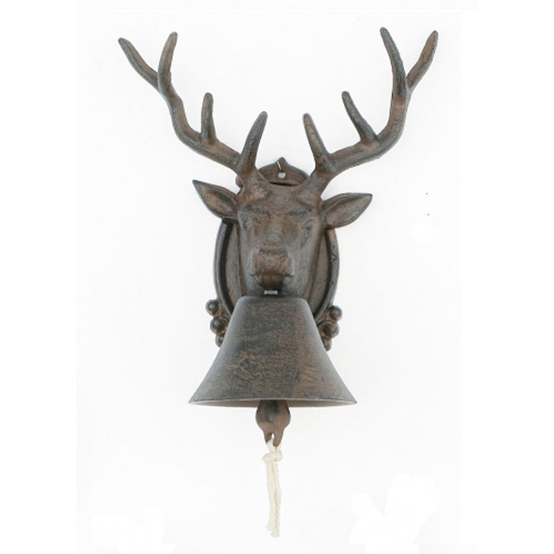 Upper Deck Cast Iron Deer Dinner Bell for Yard Art Wall Hanging Garden - Image 4