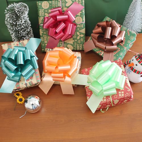 HQJAXJ 42 Pcs Large Christmas Pull Bows,6 Inch 21 Color Gift Bow for Wedding,Birthday,Anniversary,Party,Basket Decor (42color) - Image 3