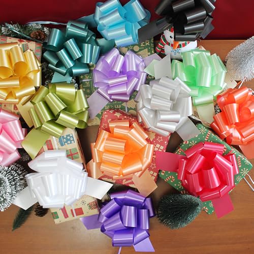 HQJAXJ 42 Pcs Large Christmas Pull Bows,6 Inch 21 Color Gift Bow for Wedding,Birthday,Anniversary,Party,Basket Decor (42color) - Image 5
