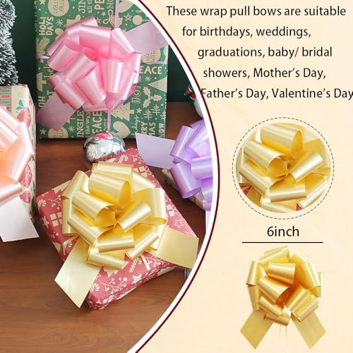 HQJAXJ 42 Pcs Large Christmas Pull Bows,6 Inch 21 Color Gift Bow for Wedding,Birthday,Anniversary,Party,Basket Decor (42color) - Image 2