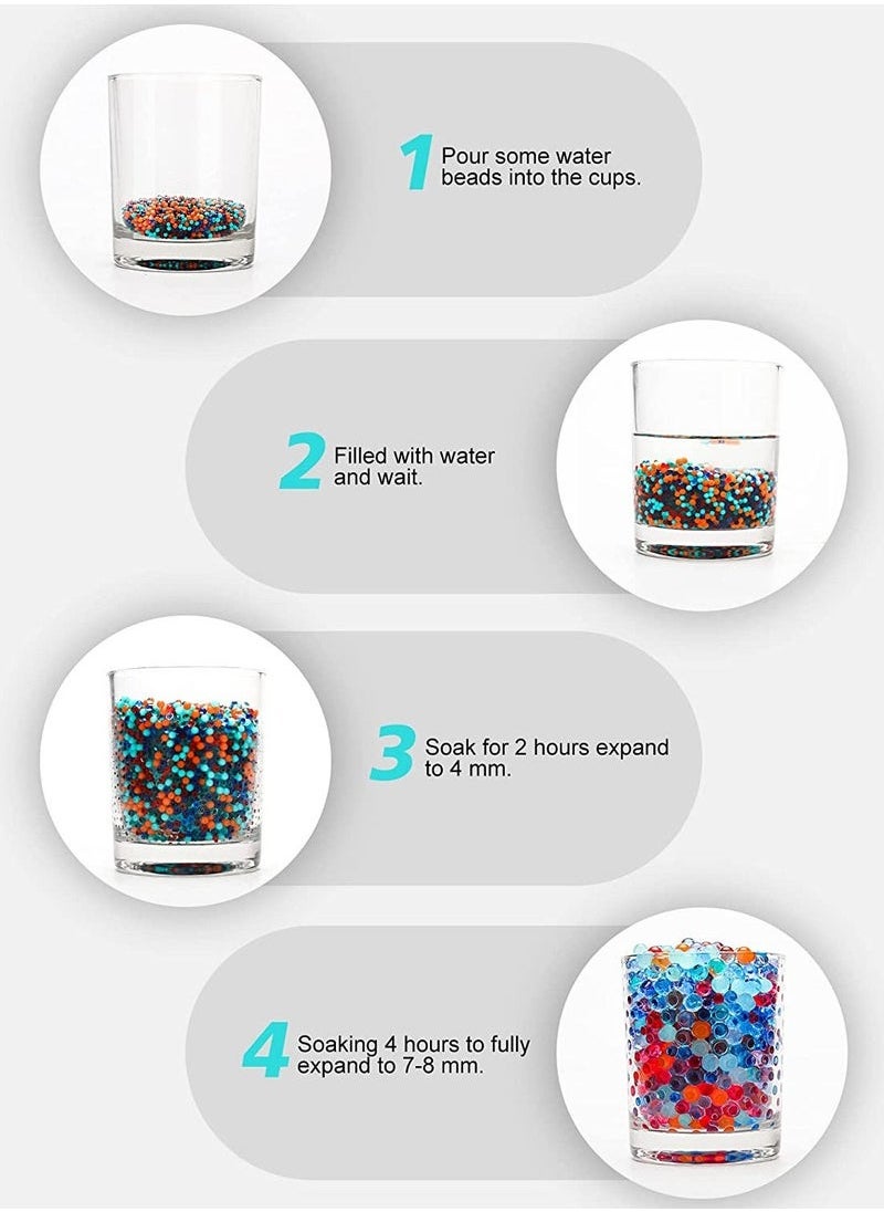Slant Water Bullets Beads Refill Ammo Water Balls Beads for Water Blaster Gun Toys, Non-Toxic Water-Based Balls Bullet  Multicolour, 7- 8mm 60,000Pcs  - Image 2