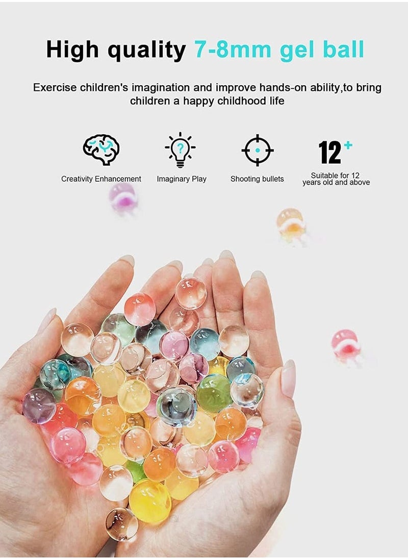 Slant Water Bullets Beads Refill Ammo Water Balls Beads for Water Blaster Gun Toys, Non-Toxic Water-Based Balls Bullet  Multicolour, 7- 8mm 60,000Pcs  - Image 3