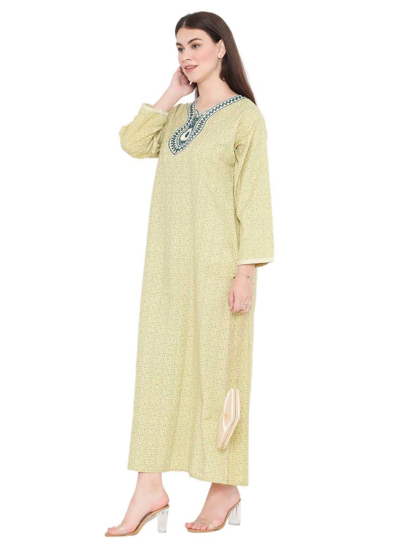 هانا آند سارا جلابية فيسكوز مطرزة بتطريز خيوط بطبعة بسيطة - Image 5