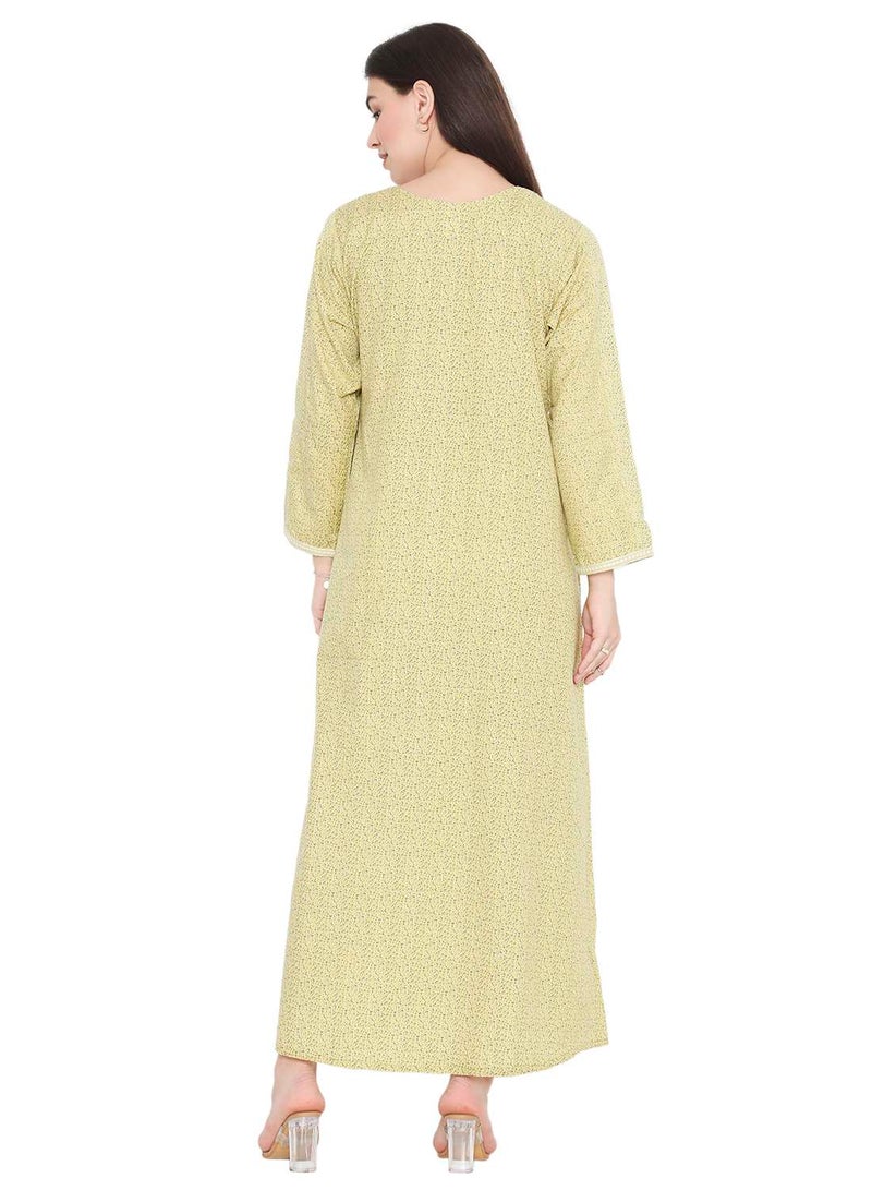 هانا آند سارا جلابية فيسكوز مطرزة بتطريز خيوط بطبعة بسيطة - Image 2