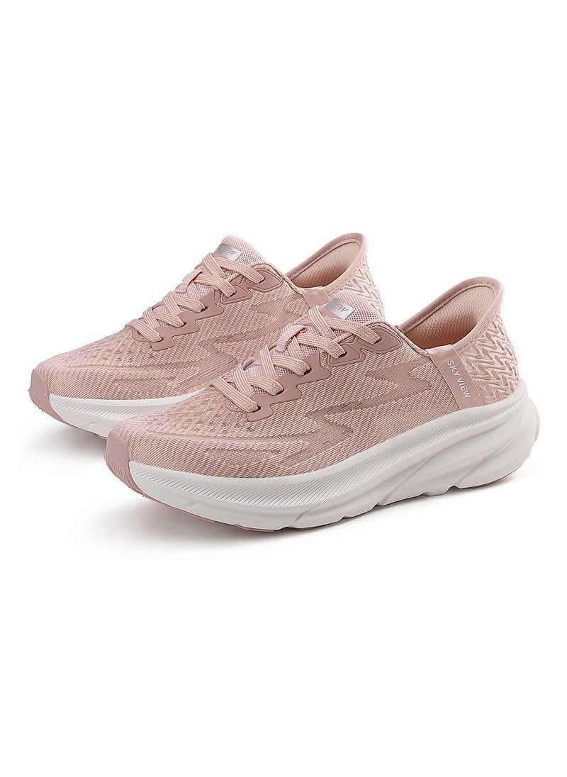 Sky View - Athlesiure Supportive Men And Women Hands Free Slip-ins Running Shoes Unisex Cushioned Breathable Athletic Fashion Sneakers Non Slip Walking Tennis Shoes Pink - Image 1
