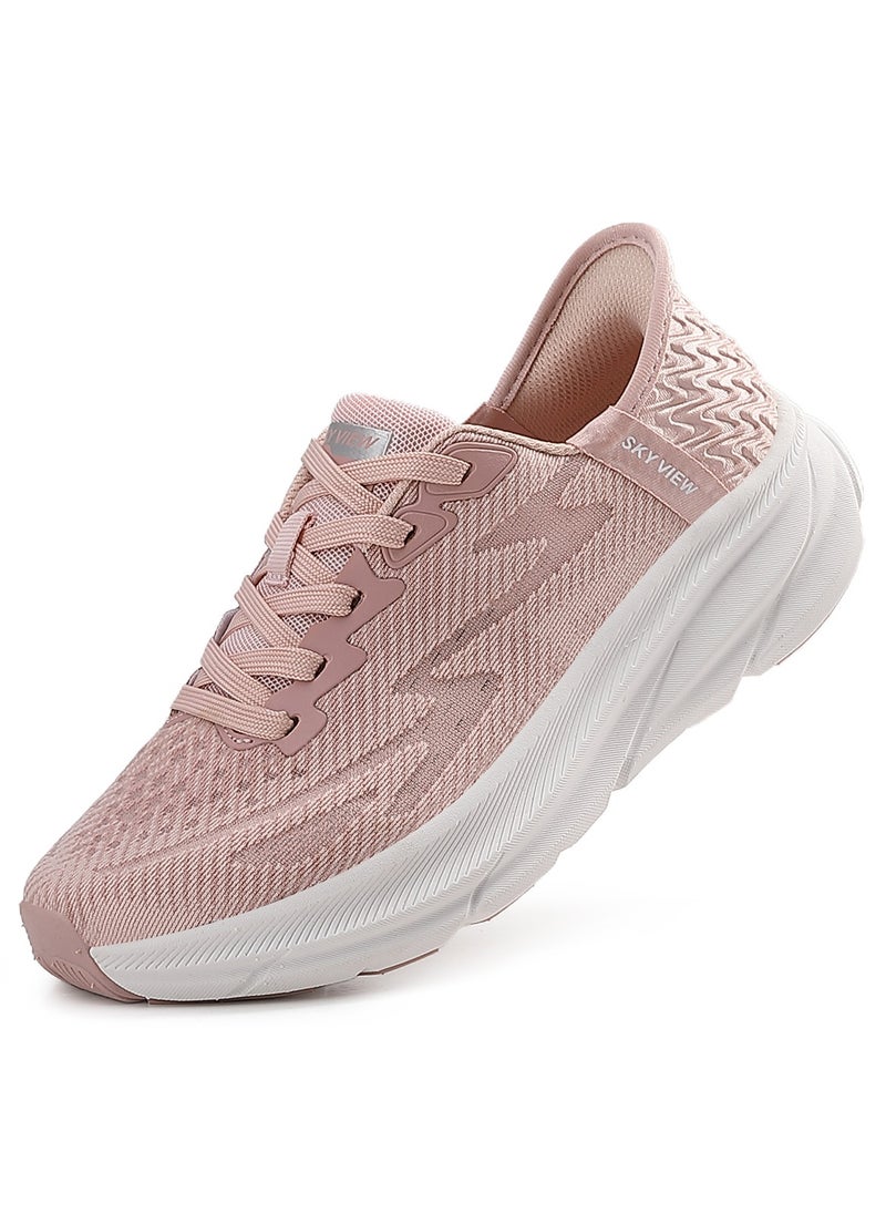 Sky View - Athlesiure Supportive Men And Women Hands Free Slip-ins Running Shoes Unisex Cushioned Breathable Athletic Fashion Sneakers Non Slip Walking Tennis Shoes Pink - Image 1