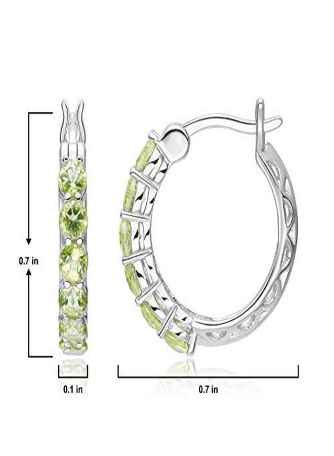 مورجان آند بايدج أقراط مورغان آند بيج من الفضة الإسترليني عيار 925 مطلية بالروديوم، مرصعة بحجر الزبرجد 3 مم، للنساء - أقراط من الفضة الإسترليني مضادة للحساسية، هدية مثالية لأعياد الميلاد، إغلاق محكم. - Image 3