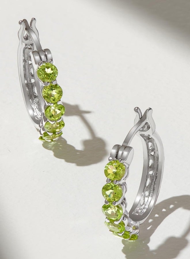 مورجان آند بايدج أقراط مورغان آند بيج من الفضة الإسترليني عيار 925 مطلية بالروديوم، مرصعة بحجر الزبرجد 3 مم، للنساء - أقراط من الفضة الإسترليني مضادة للحساسية، هدية مثالية لأعياد الميلاد، إغلاق محكم. - Image 5