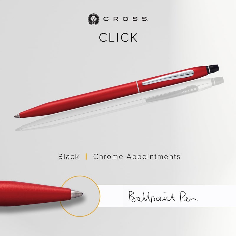 Cross Click Refillable Ballpoint Pen Presented in a Everyday Gift Box - Medium Point, Black Ink, Crimson - Image 2