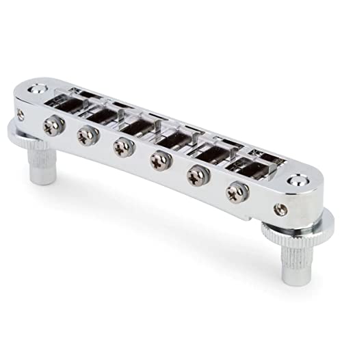 TonePros Locking Tune-o-matic (small posts) Notched Saddles Chrome - Image 2