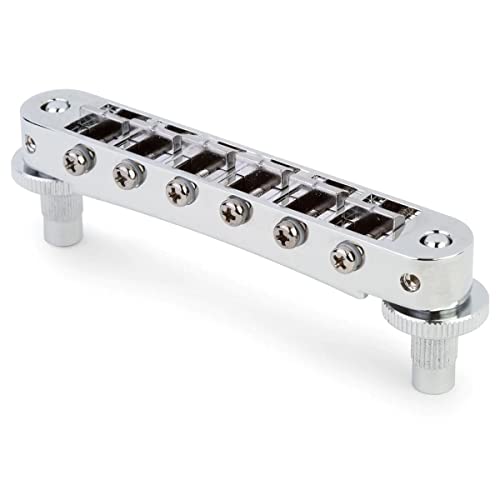 TonePros Locking Tune-o-matic (small posts) Notched Saddles Chrome - Image 4