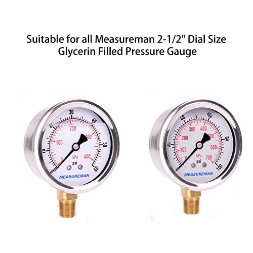 MEASUREMAN مجموعة MEASUREMAN 10 قطعة سدادة زيت سيليكون رمادية، غطاء زيت مطاطي لمقياس الضغط المملوء بالسائل - Image 4