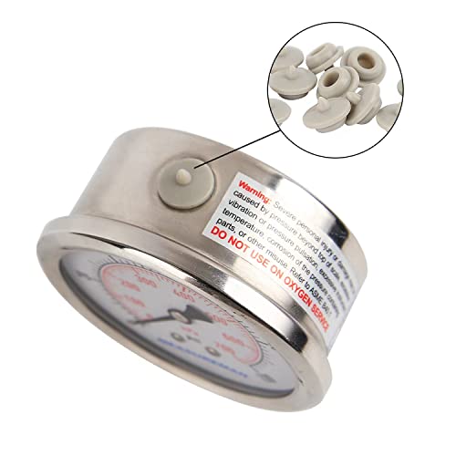 MEASUREMAN مجموعة MEASUREMAN 10 قطعة سدادة زيت سيليكون رمادية، غطاء زيت مطاطي لمقياس الضغط المملوء بالسائل - Image 3
